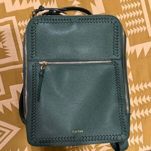 Calpak Teal Backpack with Gold Accents